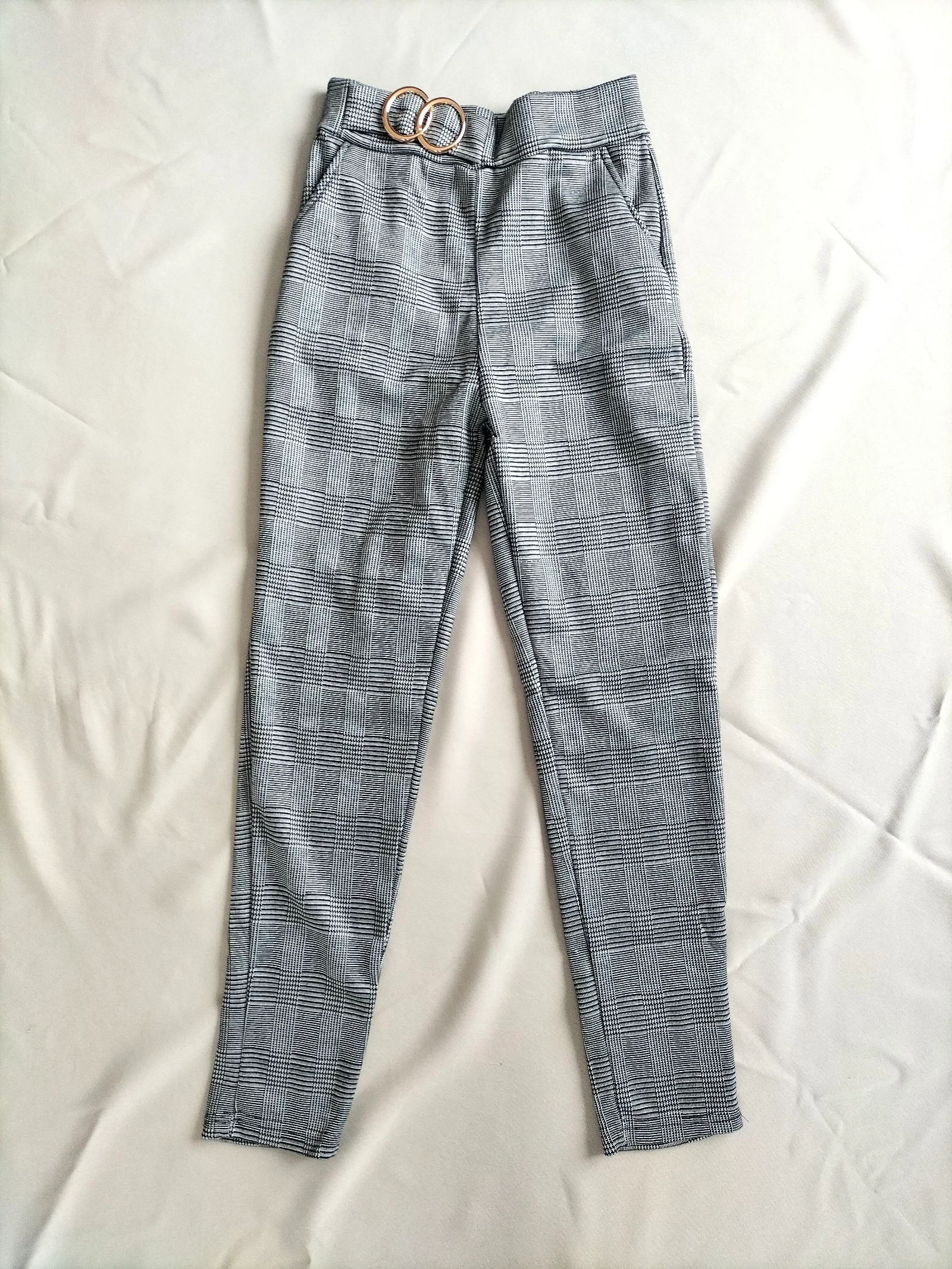 Calça Cigarette Pied-de-Poule P/M | Boutique Independente | Nova | Preto & Branco – photo 4